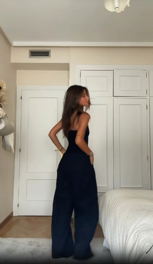Jumpsuit Mujer Ajustado Elegante en Negro 4