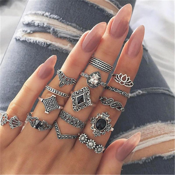 Conjunto de Anillos Único: 8 a 12 Piezas