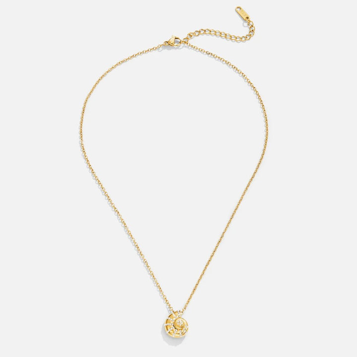 Collar con colgante de concha de cristal