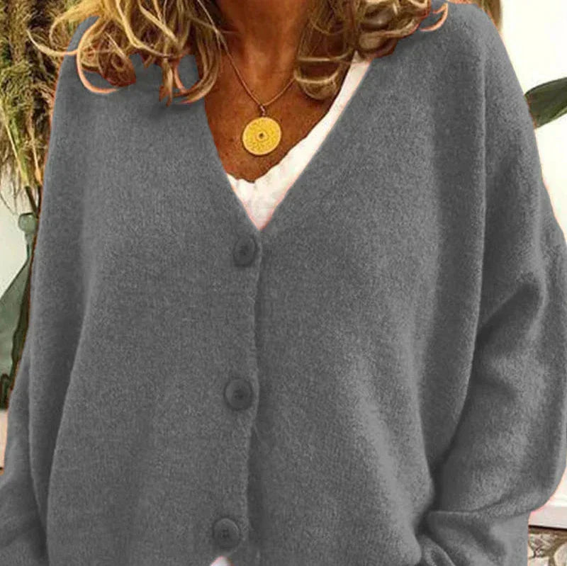 Mujer Cardigan de Punto Clásico (4)