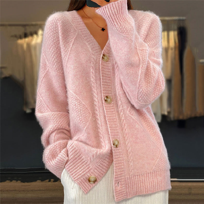 Mujer Cardigan Suave Cómodo para Diario en Rosa