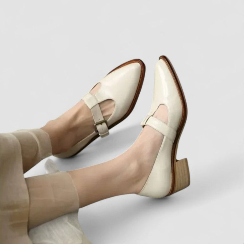 Mujer Mary Janes Ortopédicas Clásicas en Beige