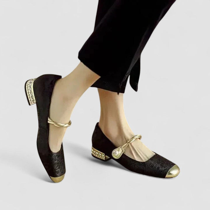 Mujer Mary Janes Ortopédicas Vintage en Negro