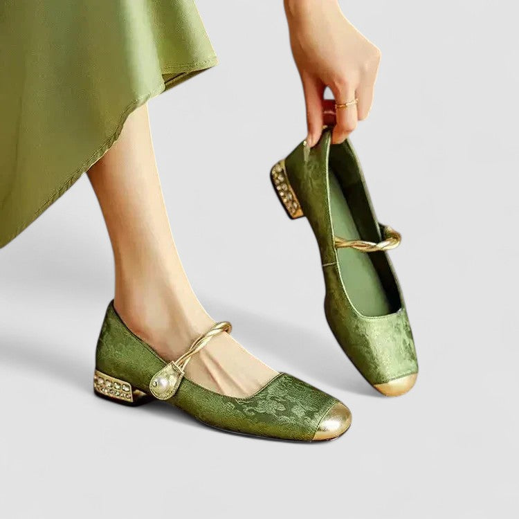 Mujer Mary Janes Ortopédicas Vintage en Verde