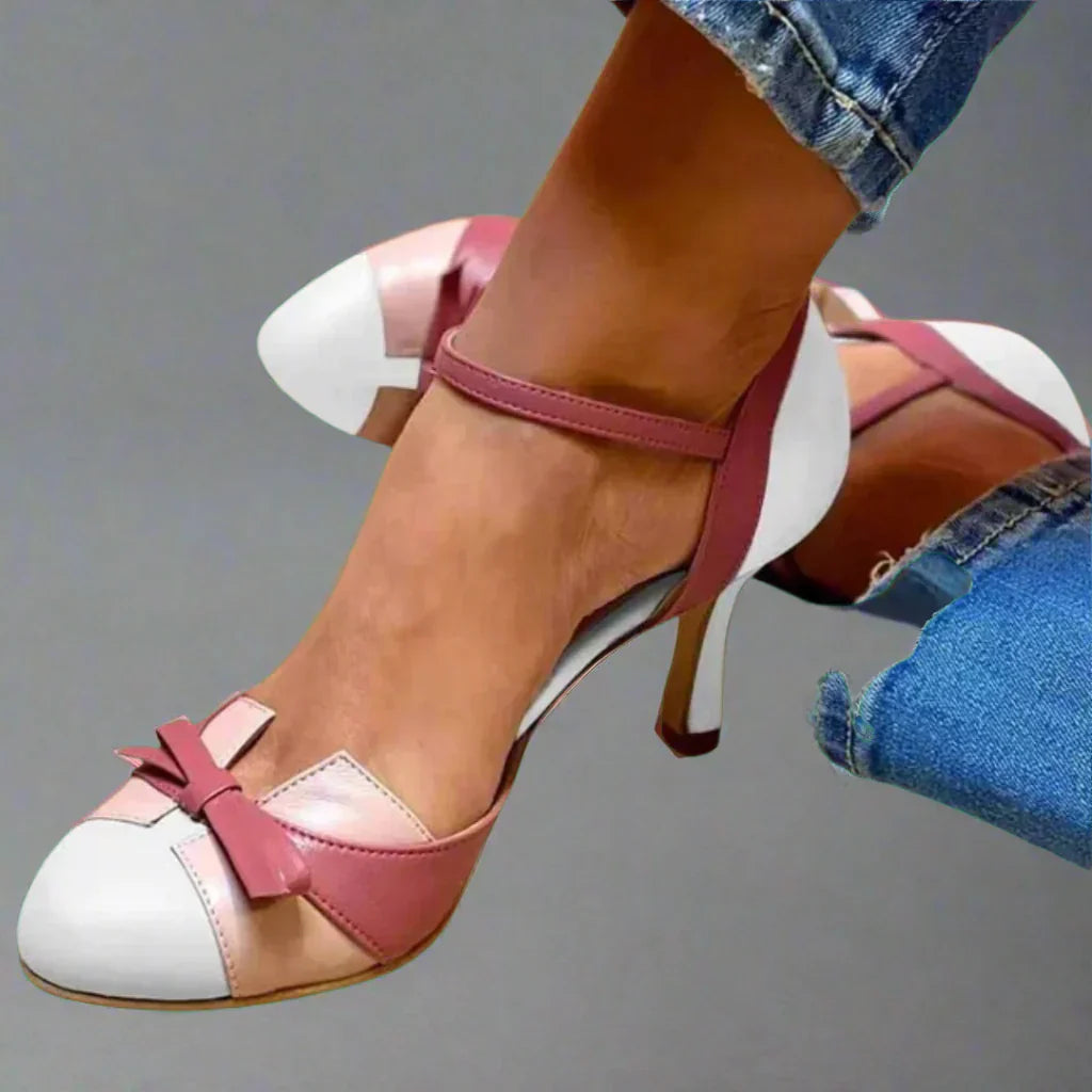 Mujer Tacones Elegantes con Lazos para Verano en Blanco