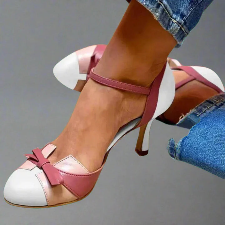 Mujer Tacones Elegantes con Lazos para Verano en Blanco