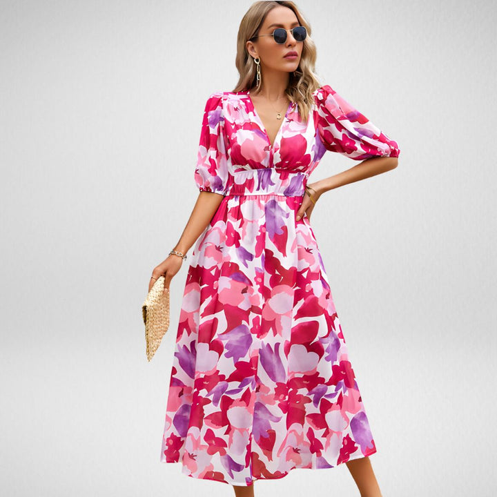 Mujer Vestido Maxi de Verano en Rojo