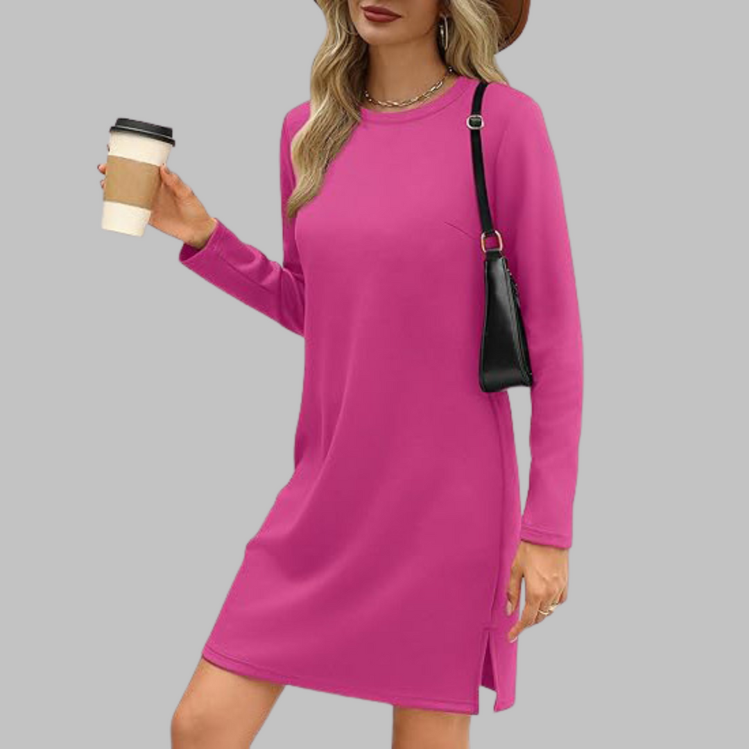 Mujer Vestido Mini Otoñal con Mangas Largas en Rosarot