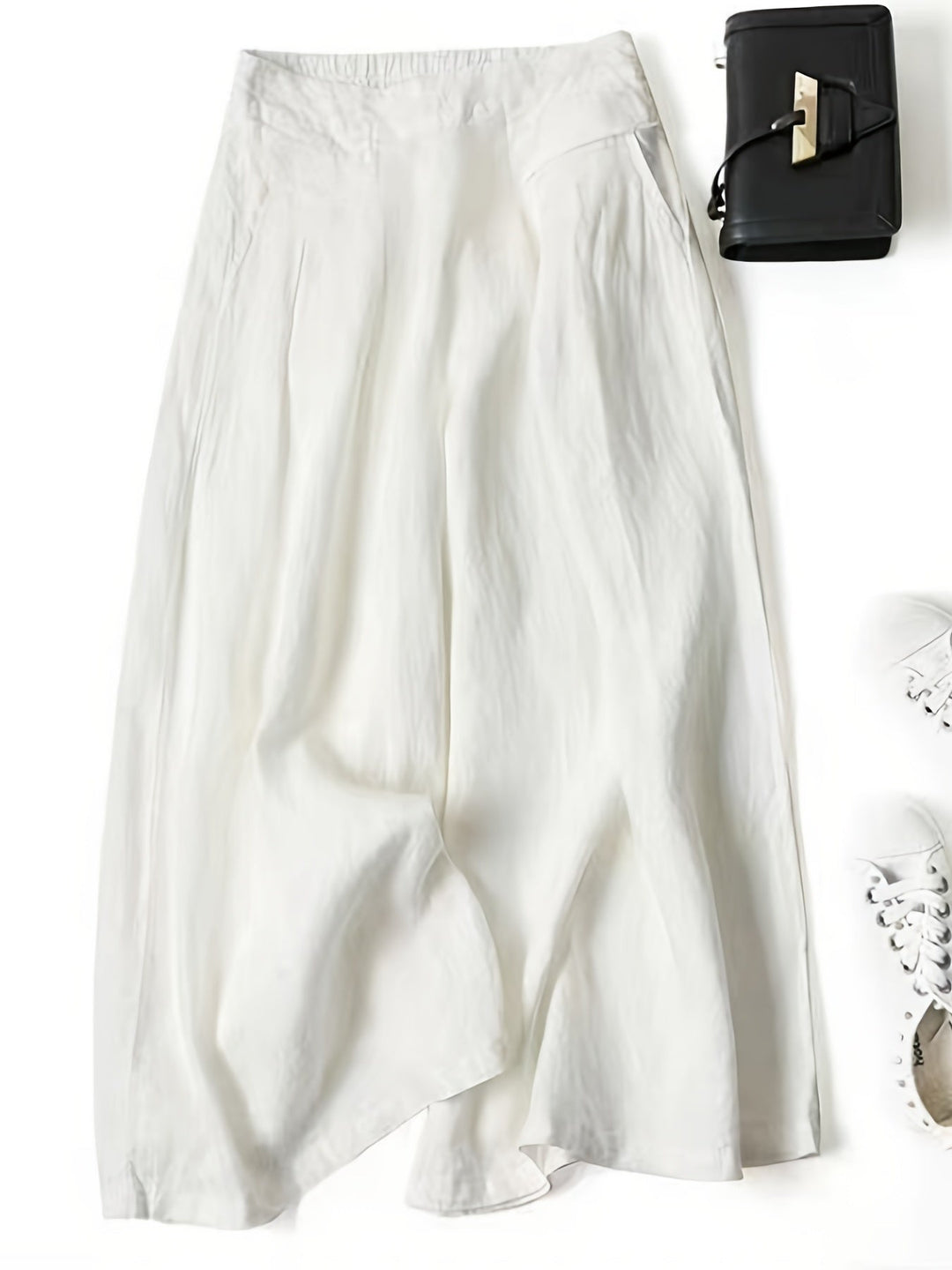Pantalones Anchos Capri Elegantes Vintage (5)