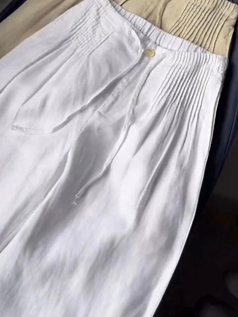 Pantalones Anchos Versátiles de Verano en Blanco