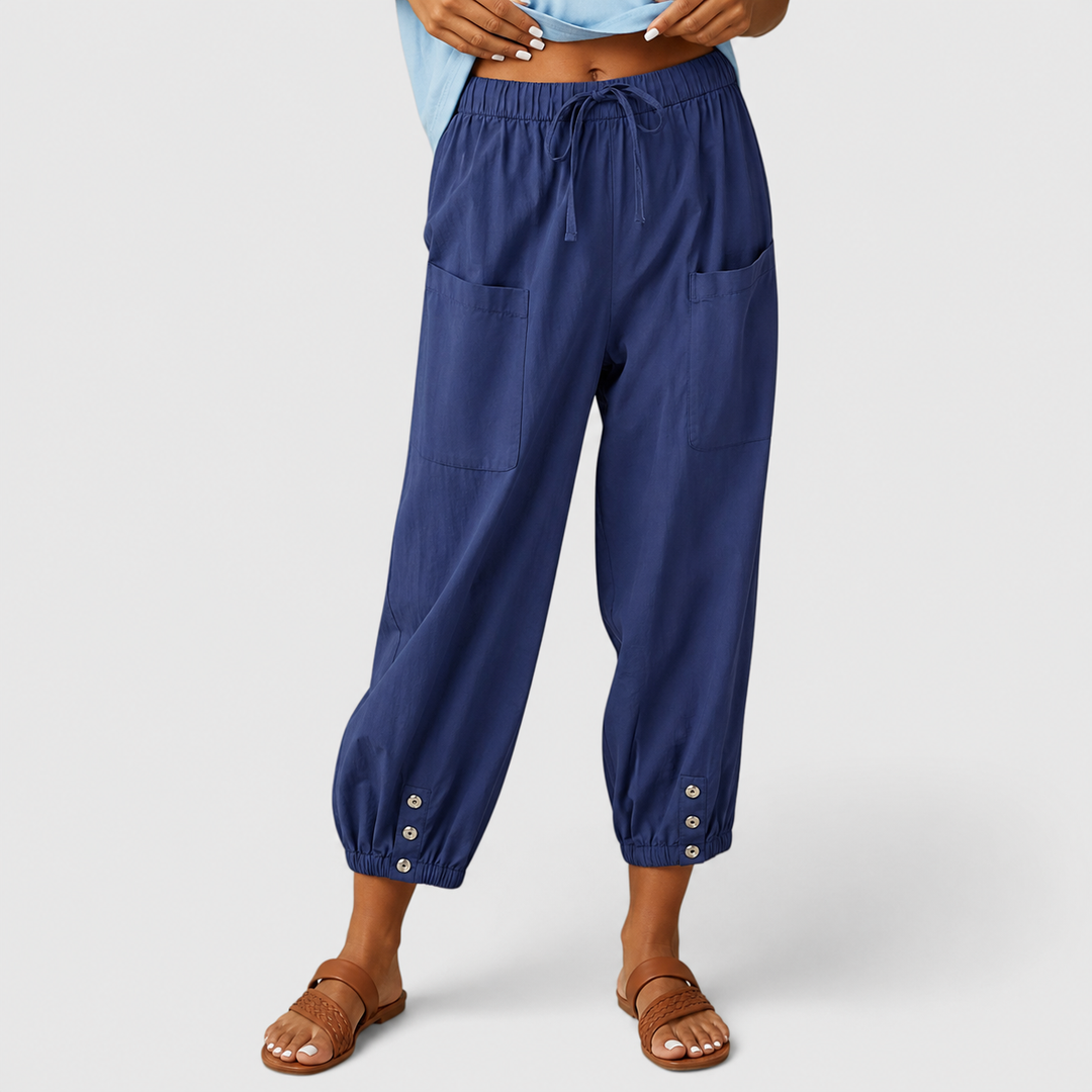 Pantalones de Lino Elegantes en Azul marino