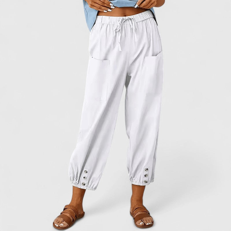 Pantalones de Lino Elegantes en Blanco