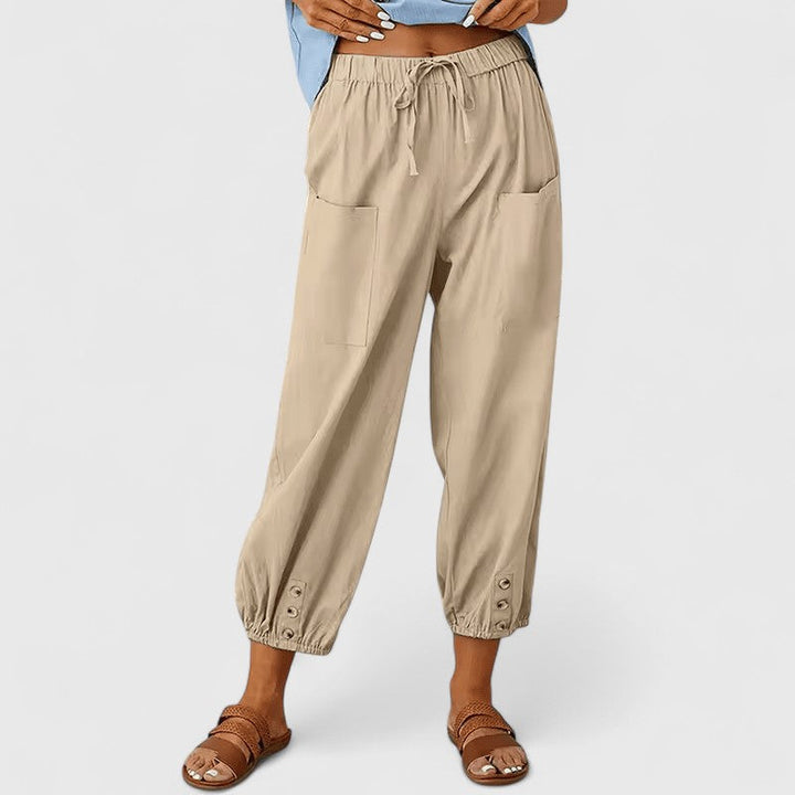 Pantalones de Lino Elegantes en Caqui