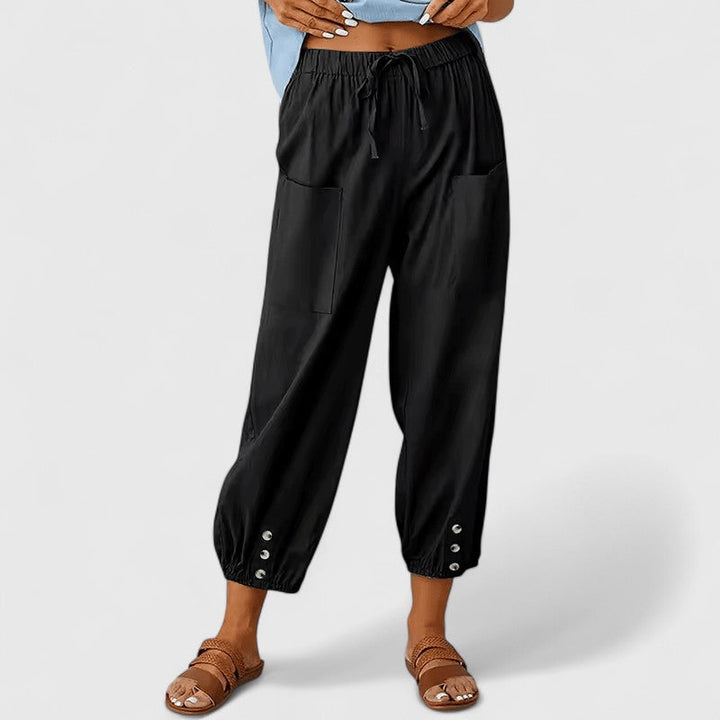 Pantalones de Lino Elegantes en Negro