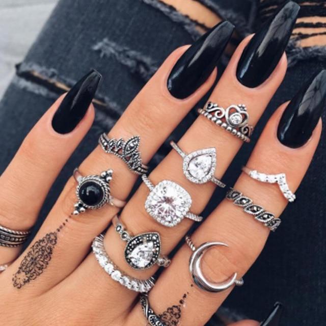 Conjunto de Anillos Único: 8 a 12 Piezas