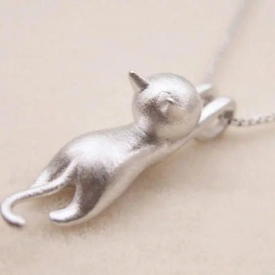 Collar Juguetón de Gato en Color plata de Ley 925