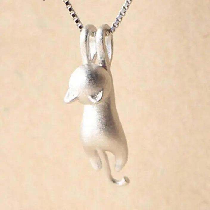 Collar Juguetón de Gato en Color plata de Ley 925