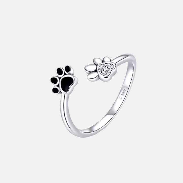 Anillo Ajustable de Color plata con Zircón y Esmalte