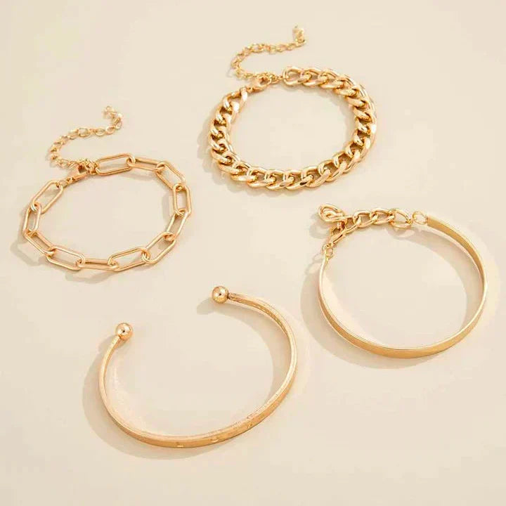 Conjunto de Pulseras Elan Mercer de Color oro Blanco