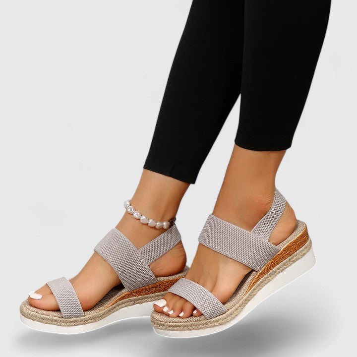 Sandalias Cómodas de Plataforma para Mujer Verano en Gris