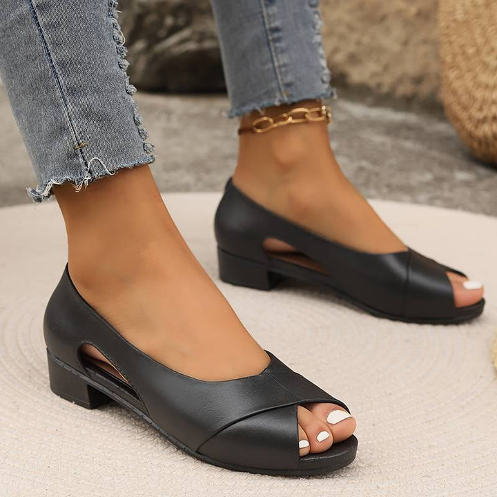 Sandalias Elegantes de Tacón para Mujer en Negro