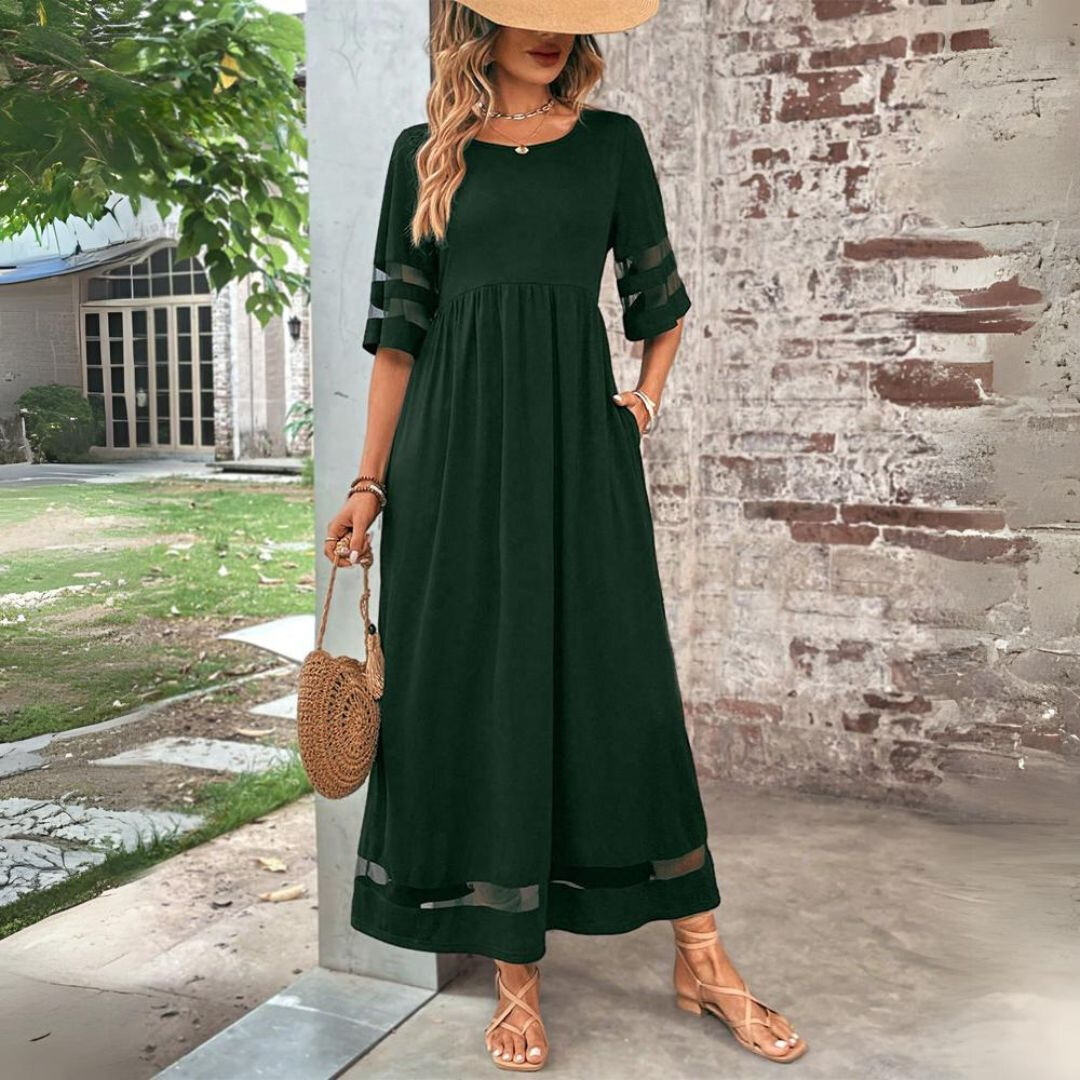 Sofisticado Vestido de Playa Maxi en Verde