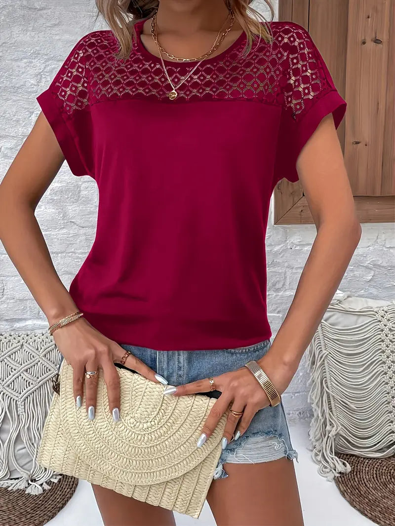 Stilvolles Batwing T-Shirt Womens t-shirt en Rojo