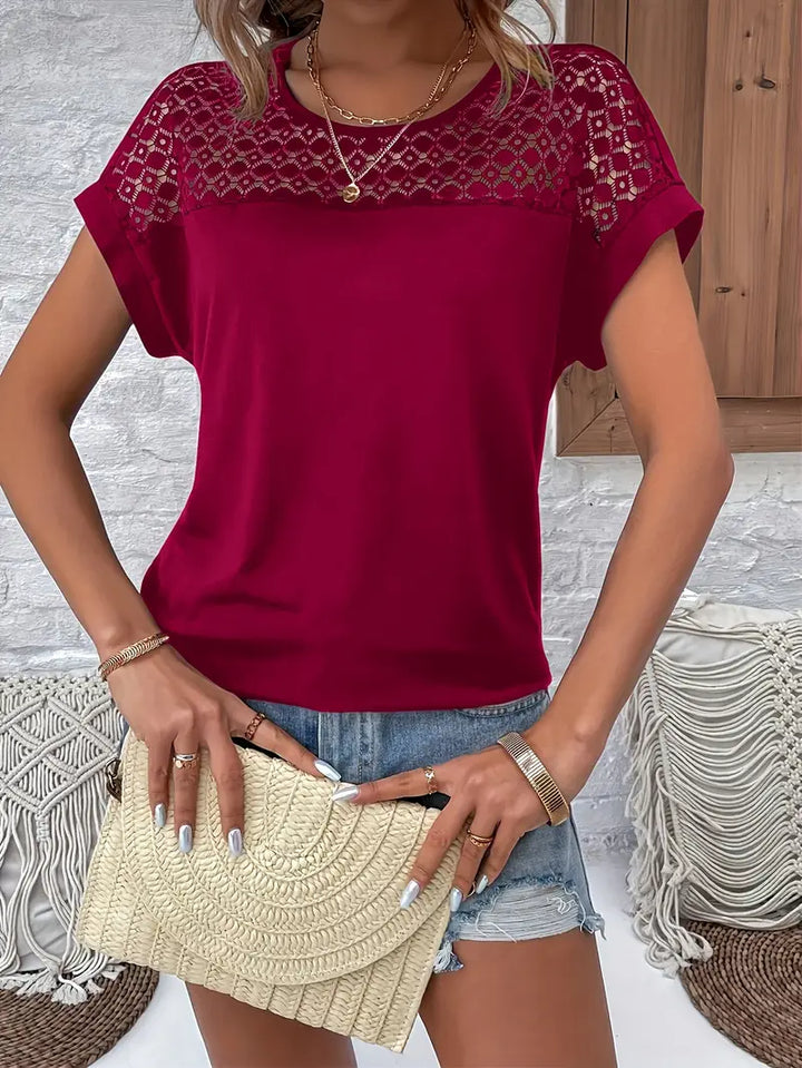 Stilvolles Batwing T-Shirt Womens t-shirt en Rojo