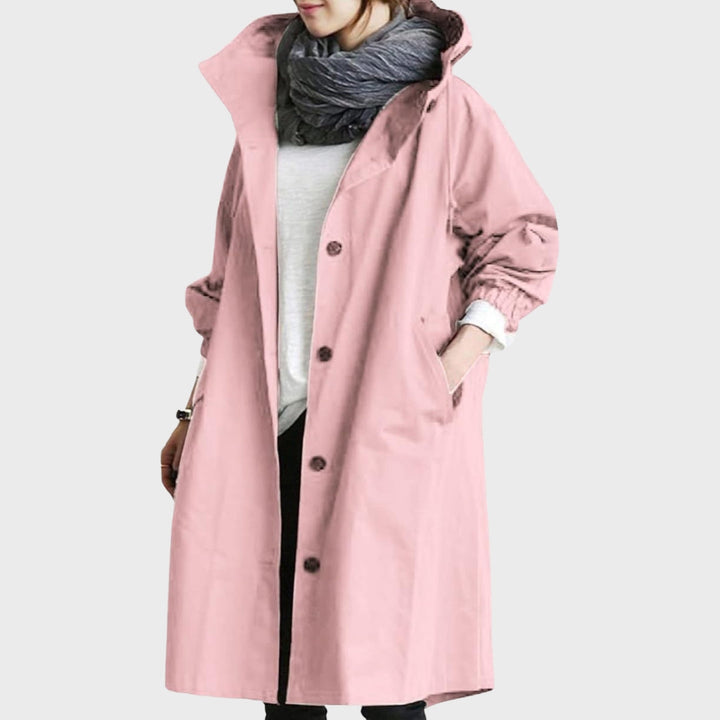 Trenchcoat Elegante Versátil para Lluvia en Rosa