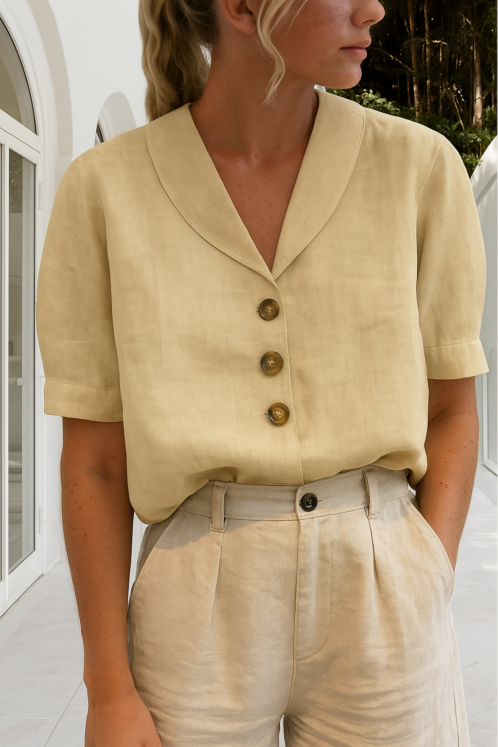 Trendiges Damen-T-Shirt Womens t-shirt en Beige