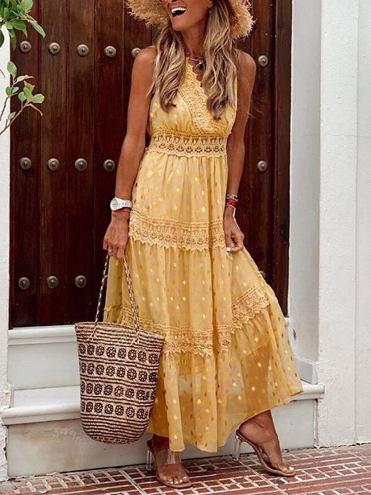 Vestido boho largo para invitada de boda en Amarillo
