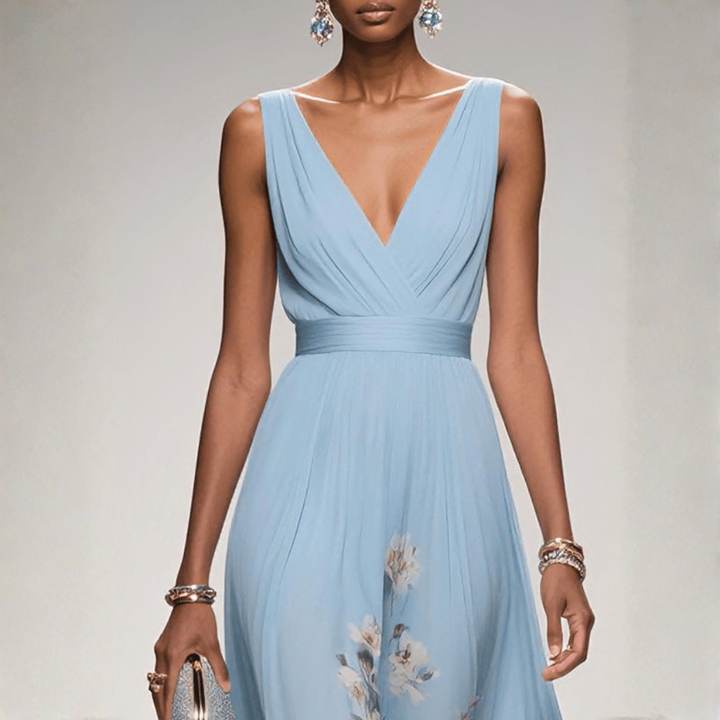 Vestido boho maxi floral para invitadas de boda en Rosa 3