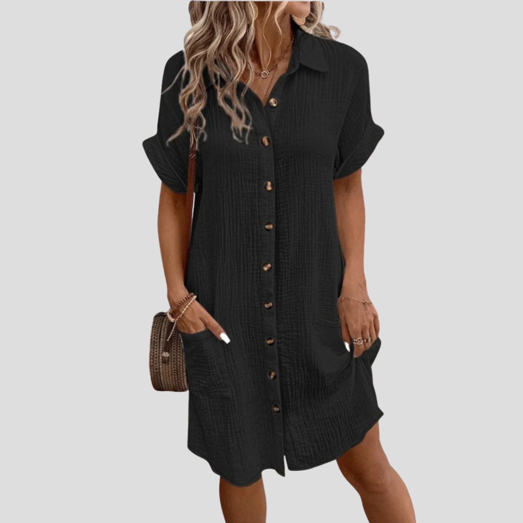 Vestido camisero para invitada de boda en Negro