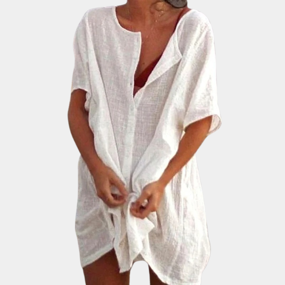 Vestido corto de mujer para invitada de boda en Blanco