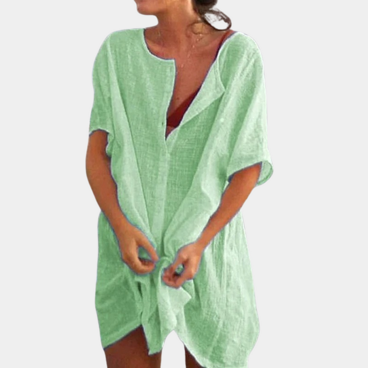 Vestido corto de mujer para invitada de boda en Verde 1
