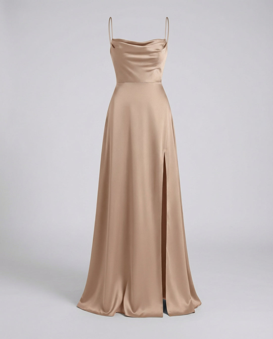 Vestido de Invitada Maxi Seda en Marrón