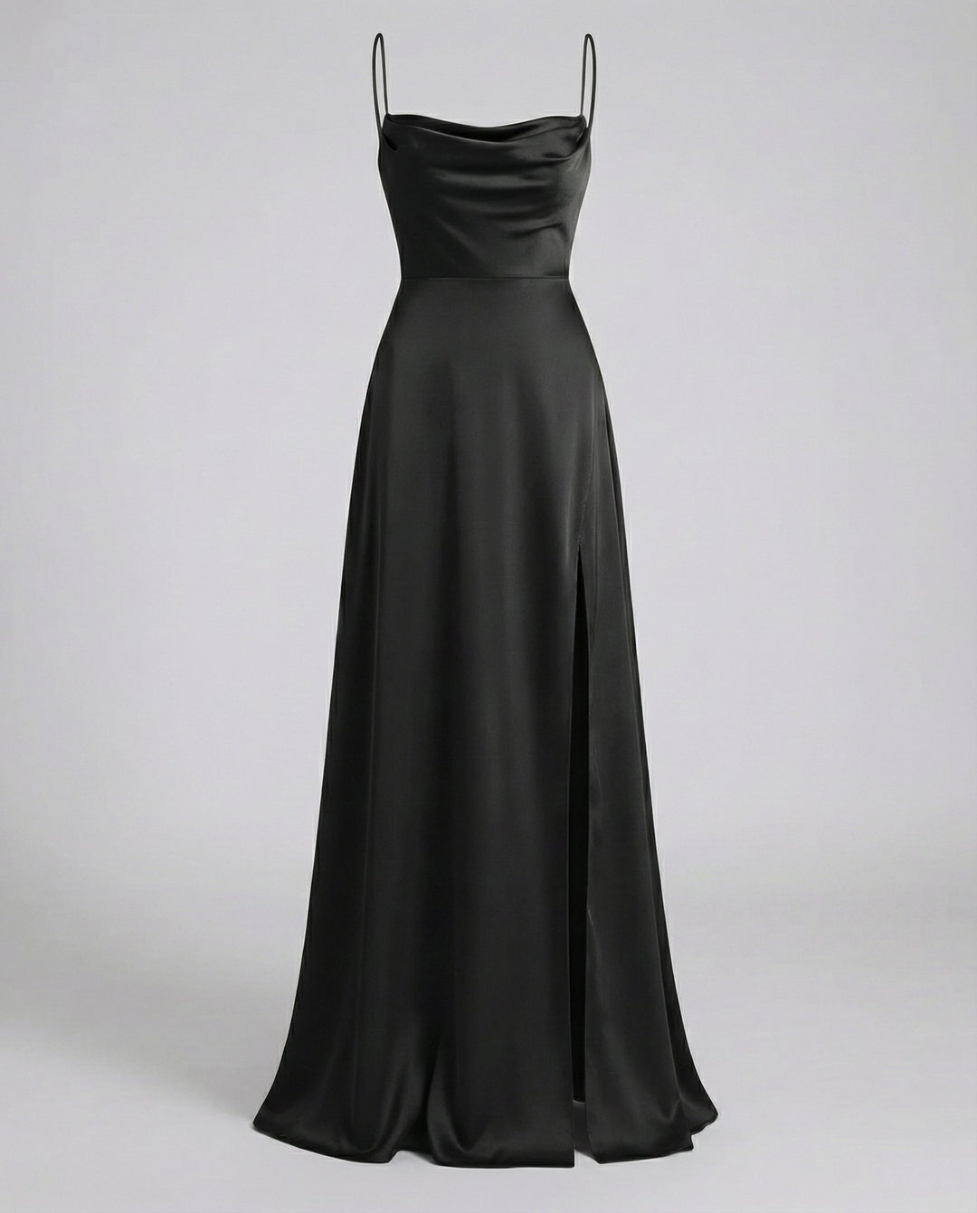 Vestido de Invitada Maxi Seda en Negro