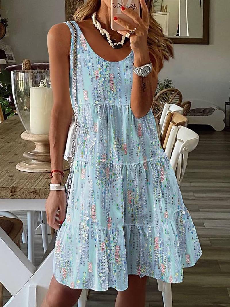 Vestido de Mujer Holgado de Verano con Volantes