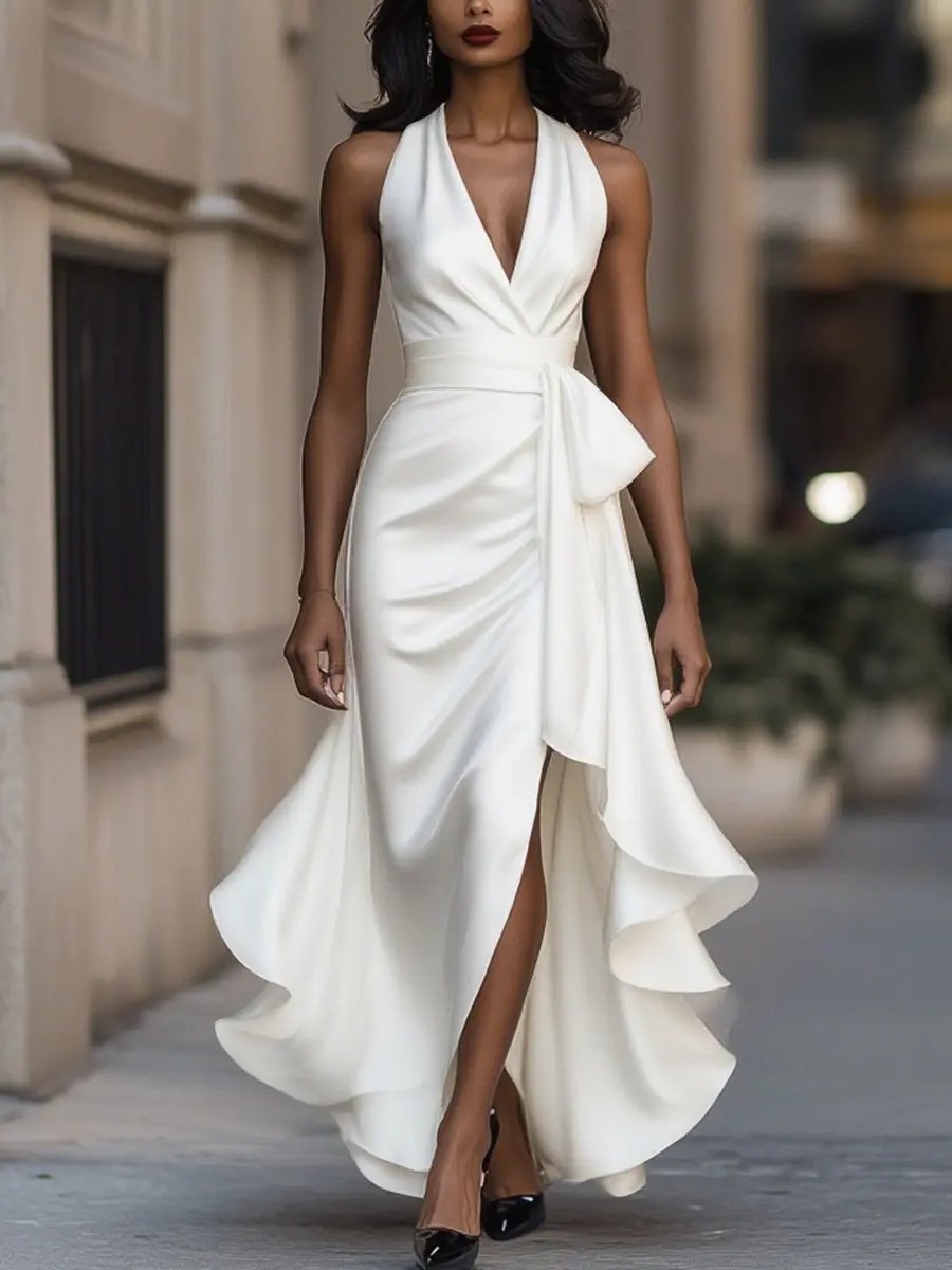 Vestido de Otoño para Invitadas de Boda en Blanco