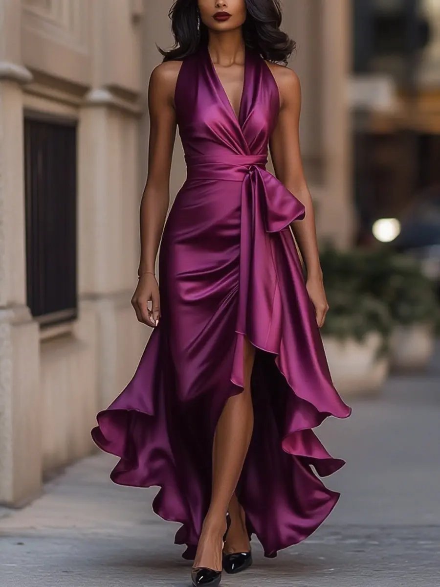 Vestido de Otoño para Invitadas de Boda en Fuchsia