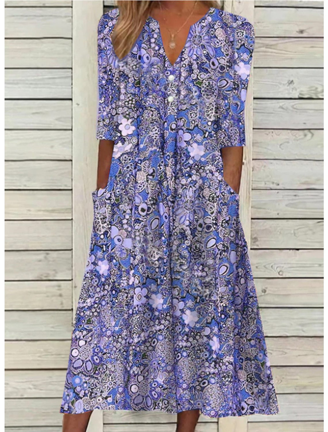 Vestido de playa elegante para verano en Azul 1