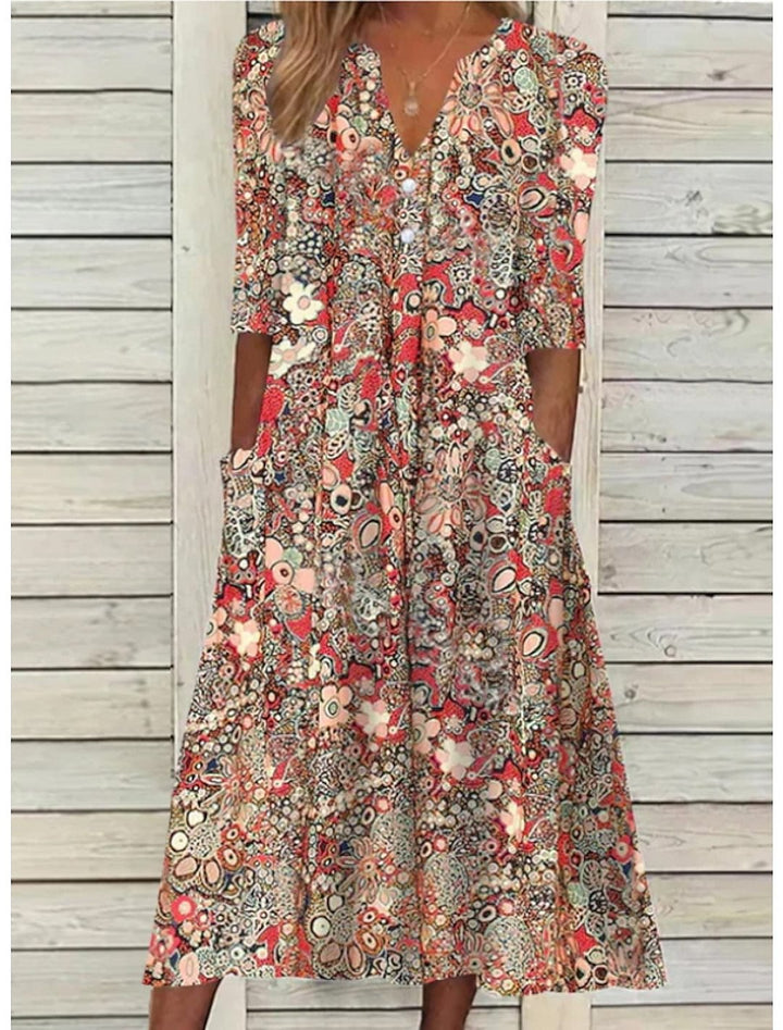 Vestido de playa elegante para verano en Rojo