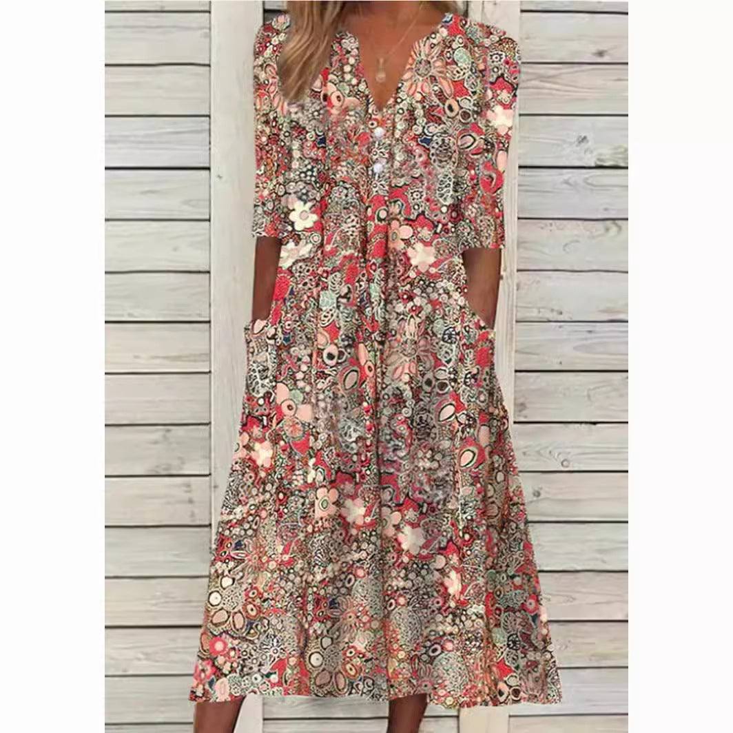 Vestido de playa elegante para verano en Rosa 2