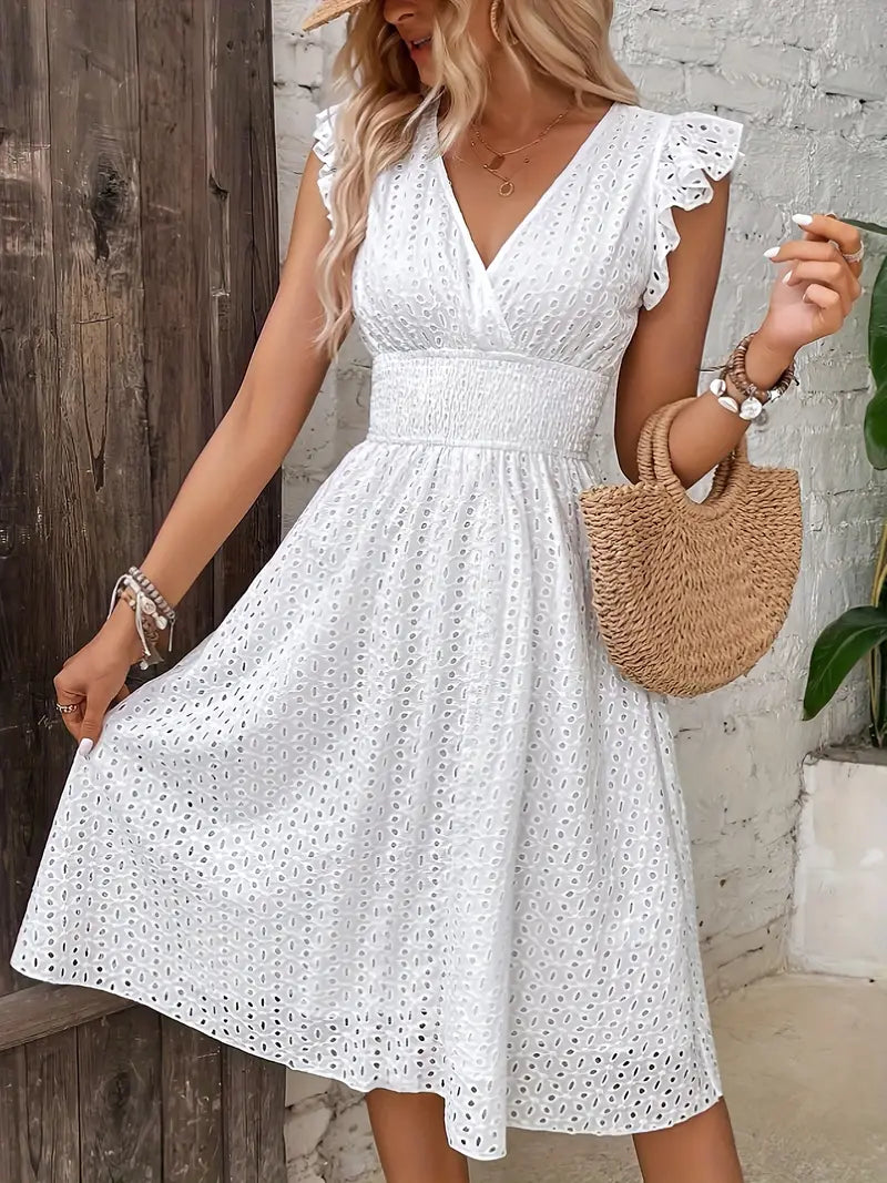 Vestido de verano boho para mujer en Blanco 4
