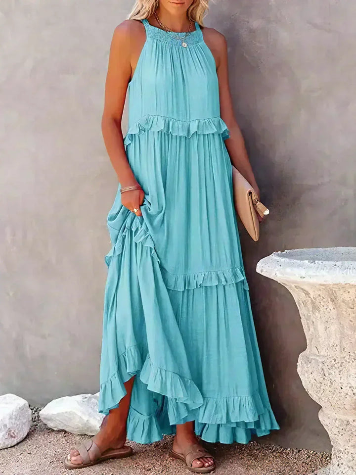 Vestido de verano largo y boho para mujer en Azul claro 1