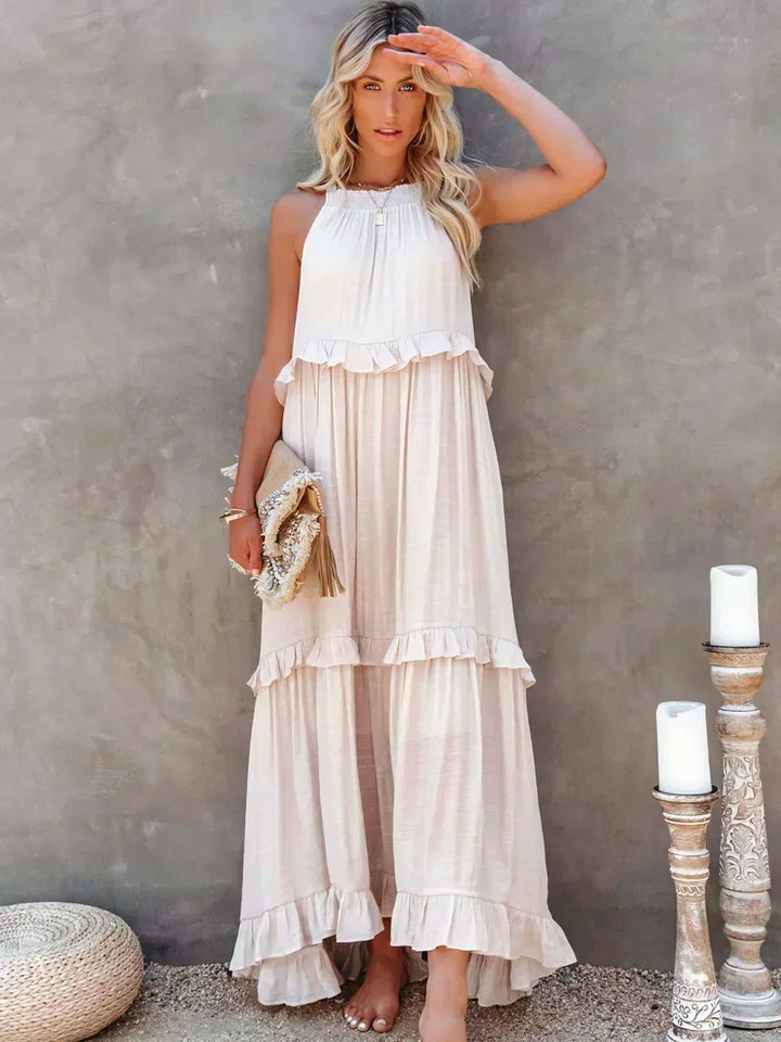 Vestido de verano largo y boho para mujer en Beige 1