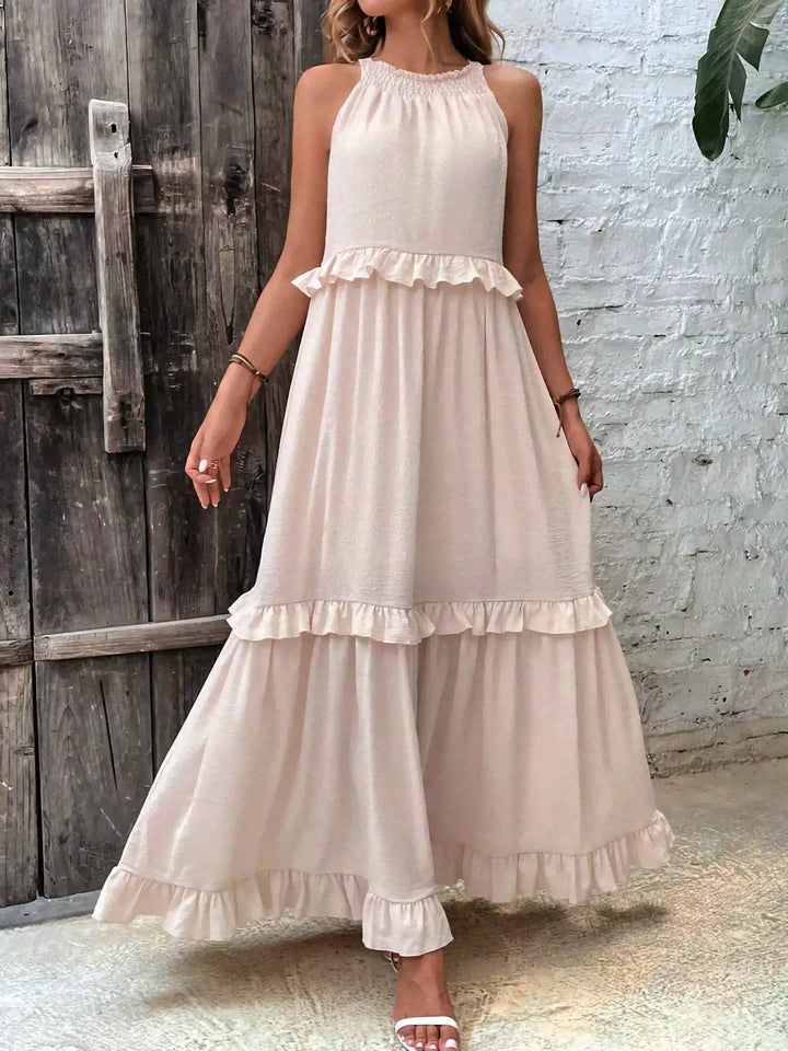 Vestido de verano largo y boho para mujer en Beige 5