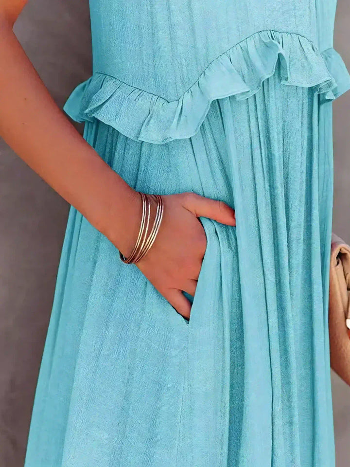 Vestido de verano largo y boho para mujer en Beige 6