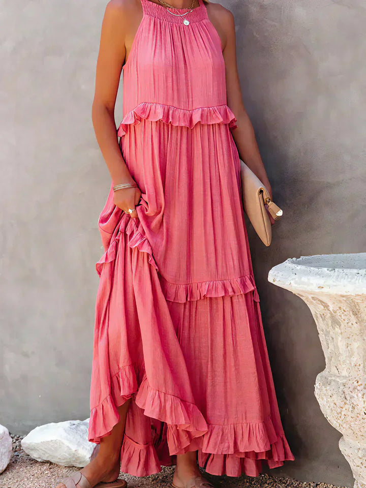 Vestido de verano largo y boho para mujer en Rojo 2