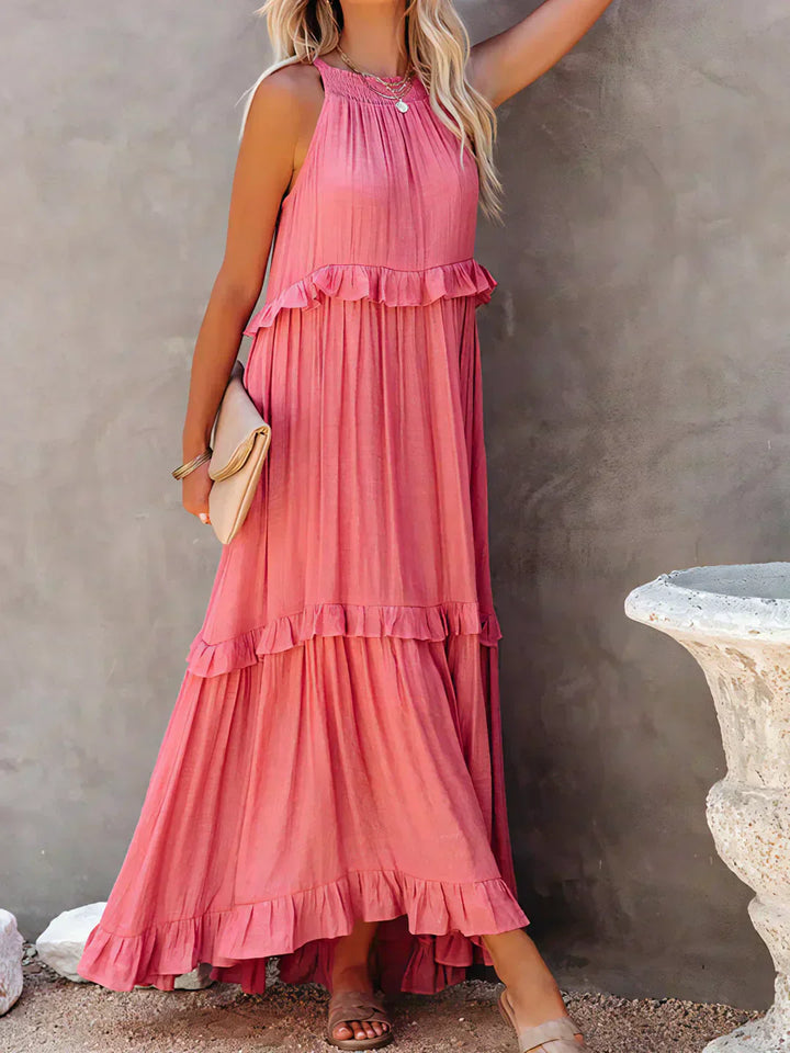 Vestido de verano largo y boho para mujer en Rojo 3